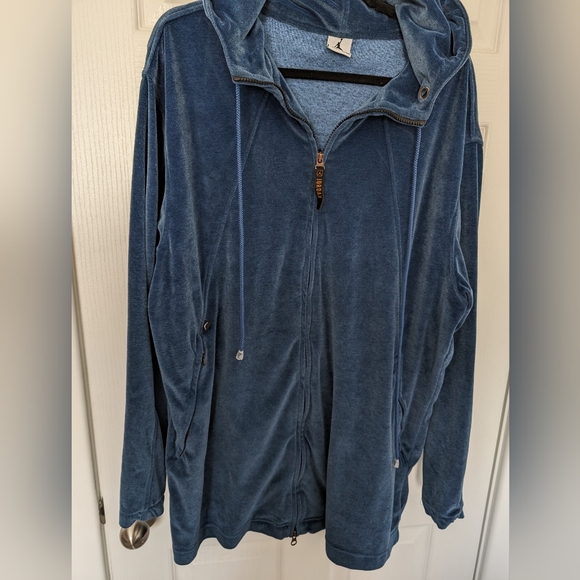 Nike - Air Jordan Velour Velvet Blue Full Zip Hoodie Size XL - Picture 5 of 9